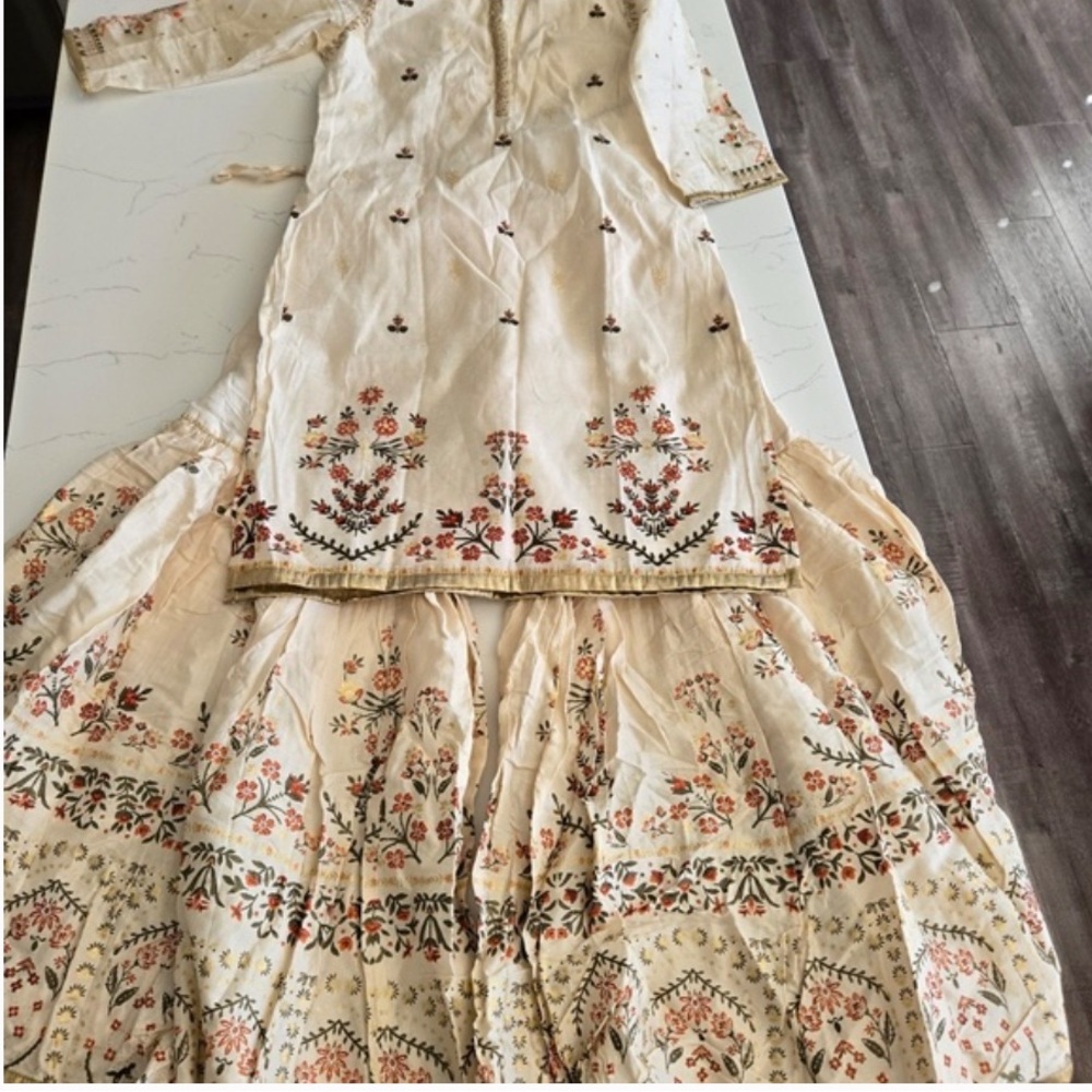 Floral Embroidered Cream Dress